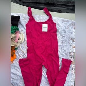 Forever 21 Fuchsia Ribbed Jumpsuit